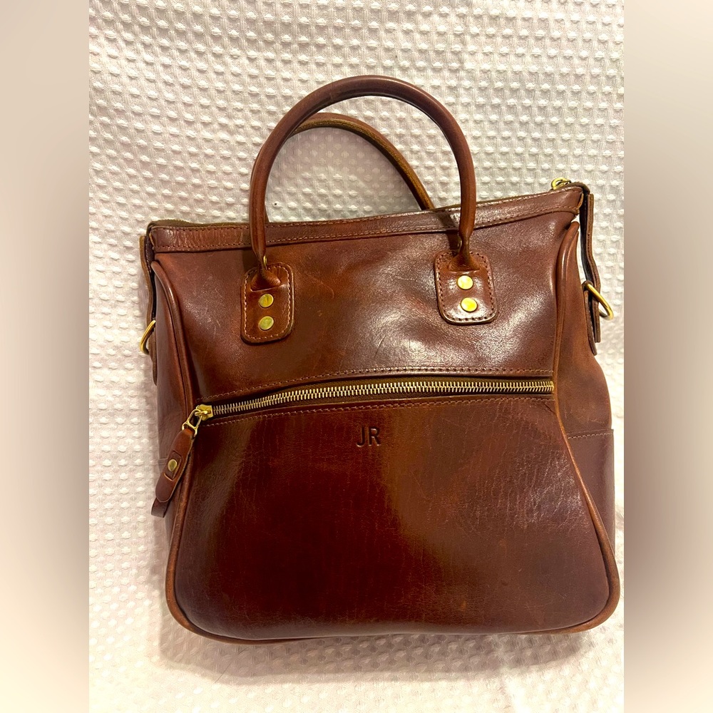 JW Hulme Excursion Handbag Purse Crossbody Bag Made in USA Leather - Picture 10 of 11
